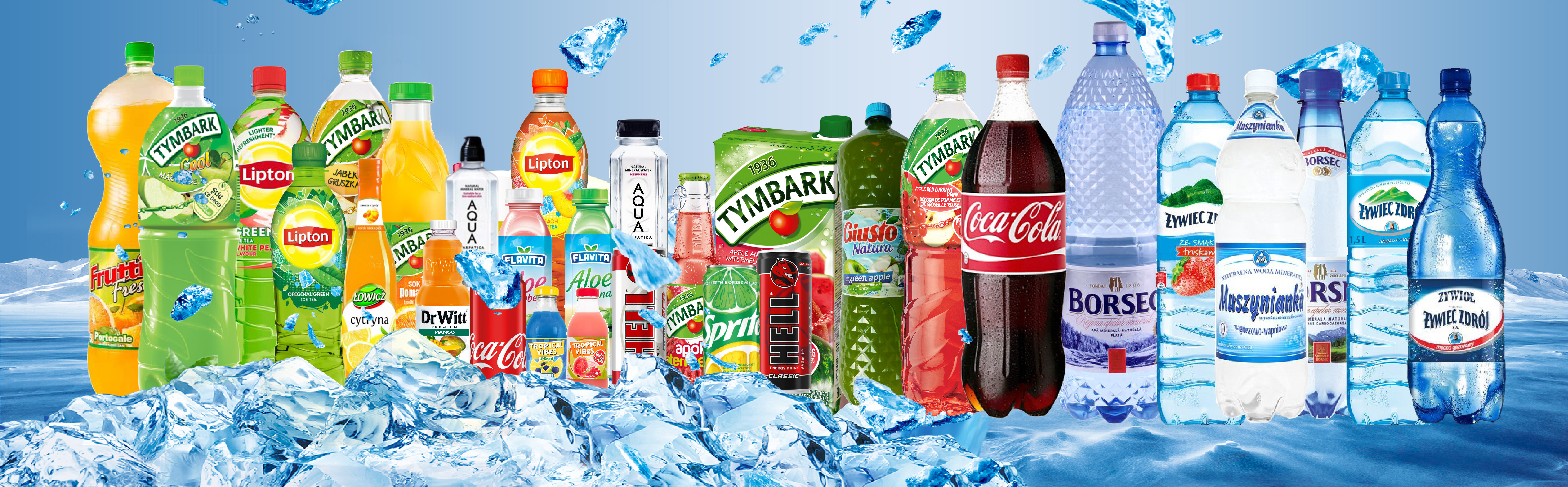 A chilled selection of soft drinks, juices, water and energy drinks supplied by IDA FOODS